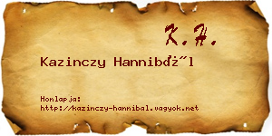 Kazinczy Hannibál névjegykártya